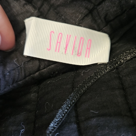 SAVIDA Black/white quilted Printed open front blazer. Size XXS - Picture 13 of 16